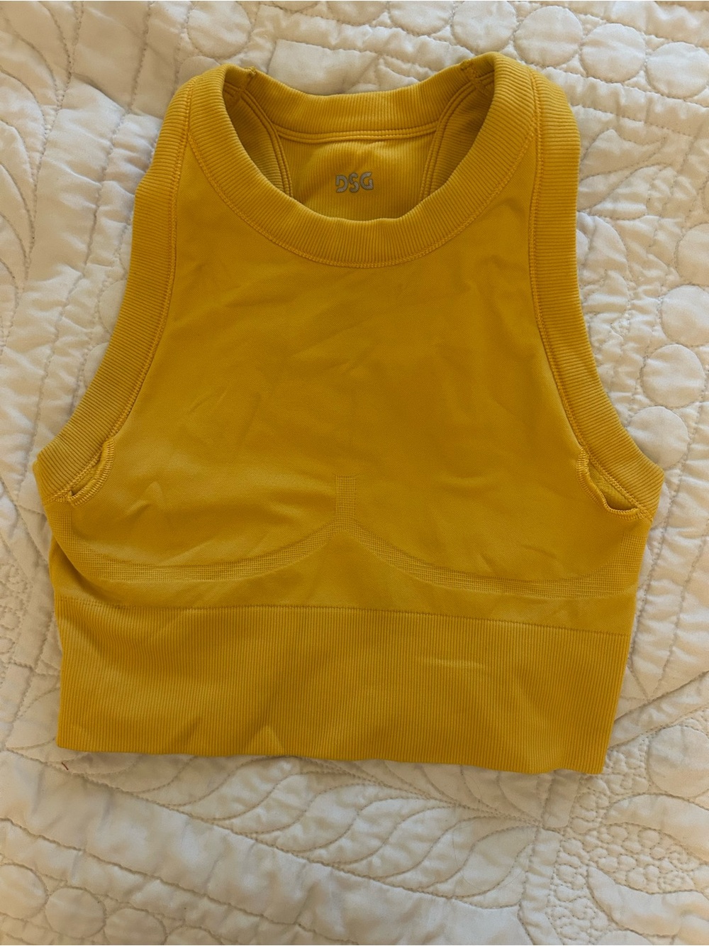 DSG Golden Yellow Ribbed Crop Tank